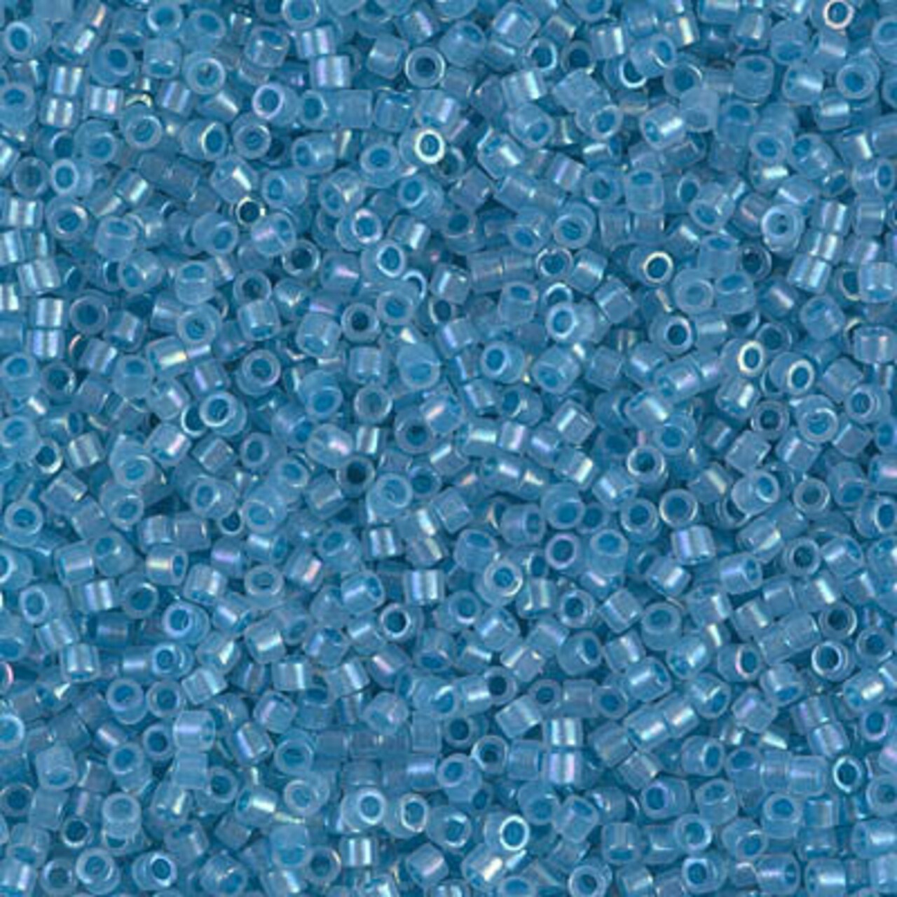 Miyuki Delica Bead 11/0, DB1761, Sparkling Sky Blue Lined Opal AB, 5 grams